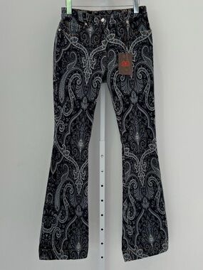 ETRO BLUE MULTI PAISLEY JEANS SIZE 27 NWTS!